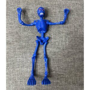 Vintage Manley Blue Skeleton Poseable Bendable Toy Halloween Decor Collectible